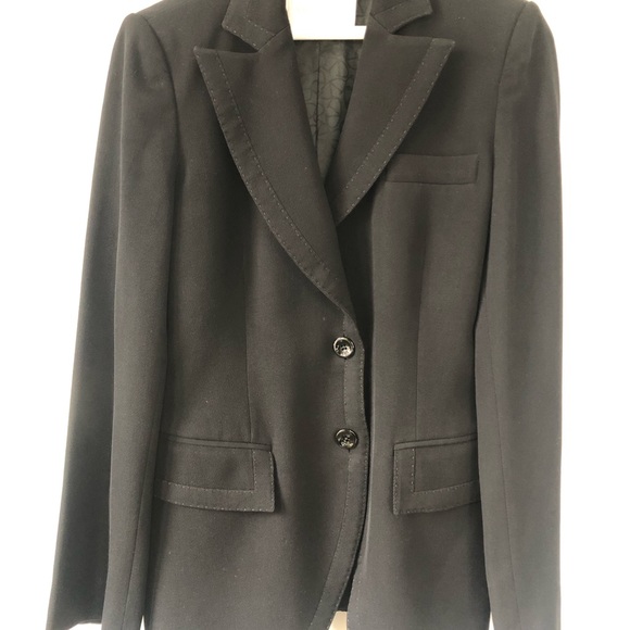 Valentino Roma VTG black wool jacket, 2 buttons, decorative stitching, 2 pockets - Picture 4 of 8